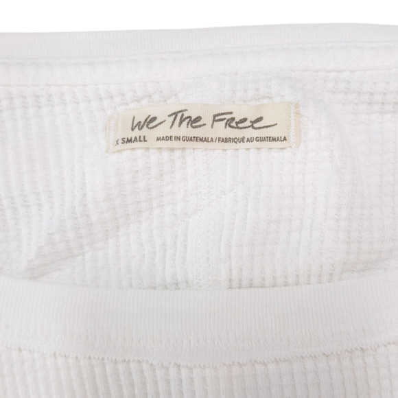 EUC Free People Oversized Microphone Drop Thermal XS 0-2 Ivory Slouchy Lagenlook - Picture 6 of 13